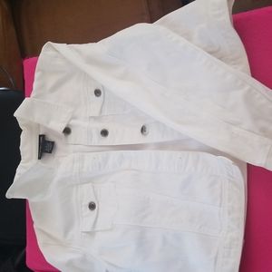 $12 add on - white jean jacket stretch nwot